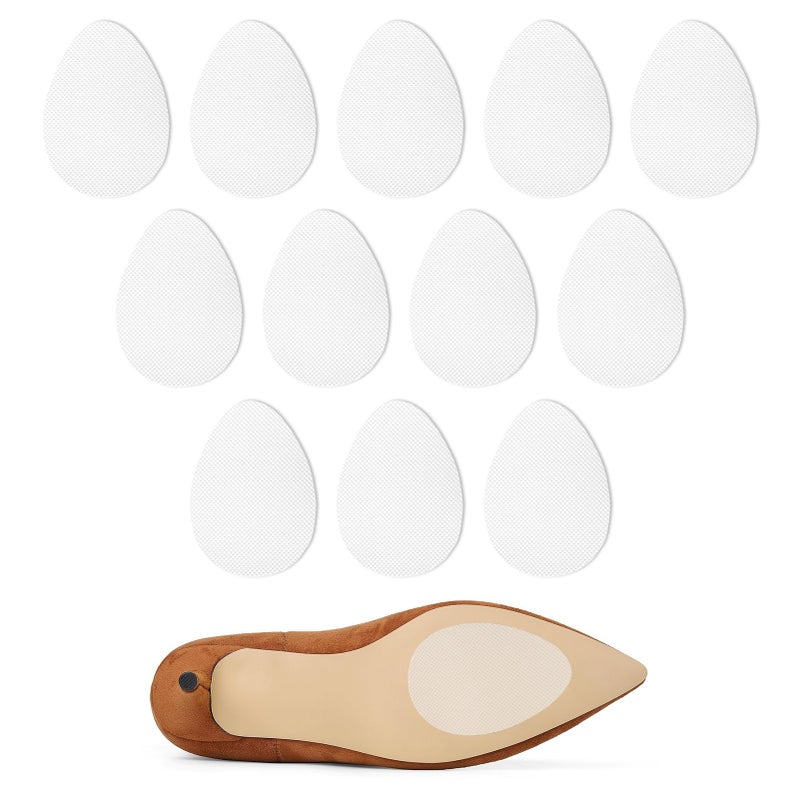 12PCS Non-Slip Shoe Pads for High Heels, Shoe Grips, Sole Sticker, Self-Adhesive Silicone Anti-Slip Grips for Shoes, Durable and Wear-Resistant Sole Stick Protectors for Womenâ€™s Footwear (Translucent)